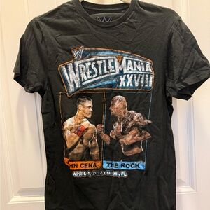 WWE Black WrestleMania XXVIII Graphic Tee with Black & Blue Accents (S)